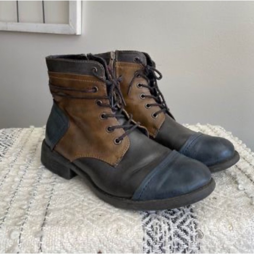 REIKER Lace-Up / Medial Zipper Boots ~ Booties Size. 39 / 8